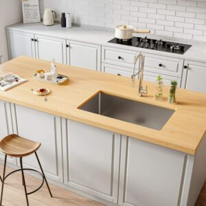 MENSARJOR 32-inch Undermount Nano Ceramic Coating Kitchen Sink-2